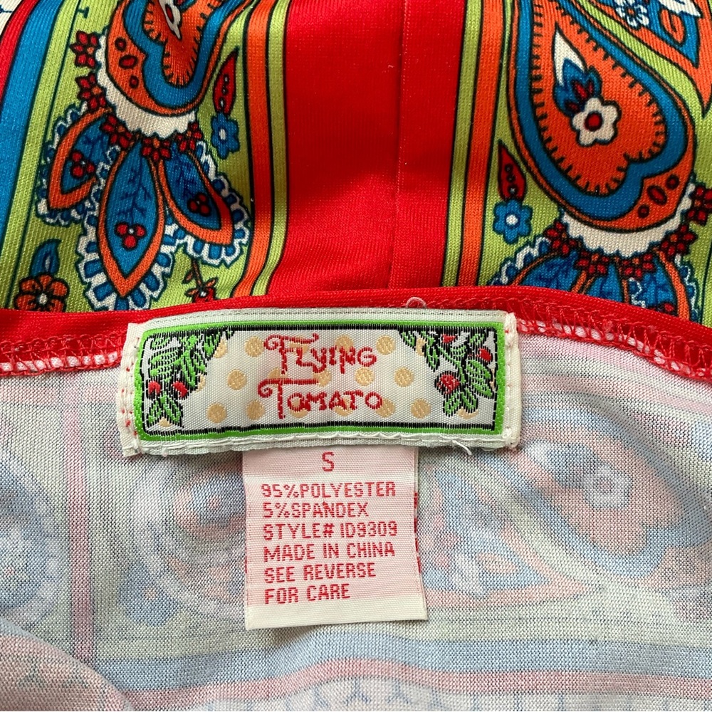 Flying Tomato Floral Multicolor Green Orange Dress Small - Picture 12 of 16